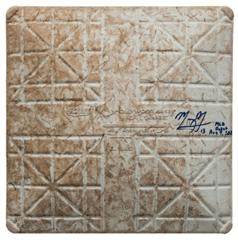 2012 Manny Machado MLB Debut Game Used and Signed Base from 8/9/12 (MLB Authenticated/Steiner)